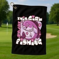 This Girl Loves Fishing Golf Towel thumb 1