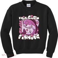 This Girl Loves Fishing Kids Sweatshirt thumb 0