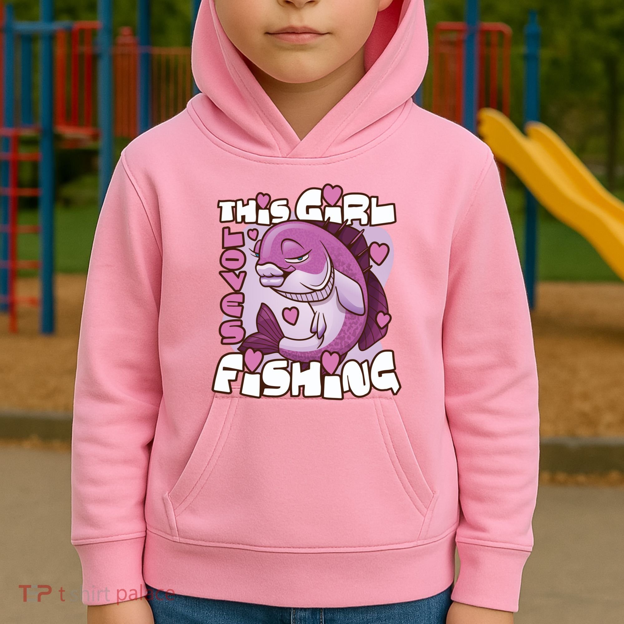 This Girl Loves Fishing Kids Hoodie
