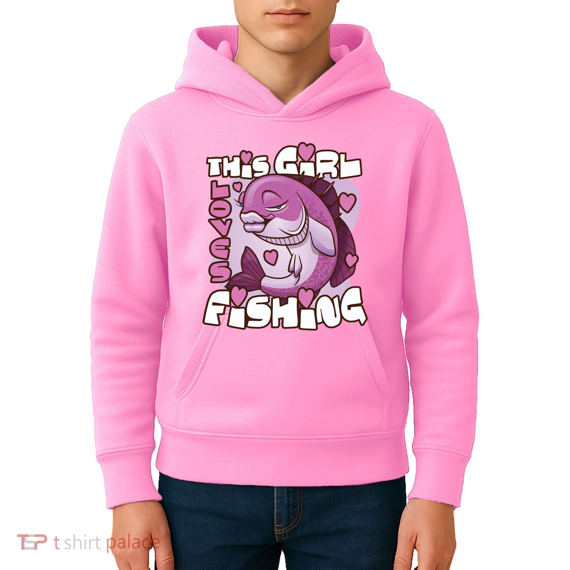 This Girl Loves Fishing Kids Hoodie