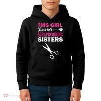 This Girl Loves Her Scrapbooking Sisters Kids Hoodie thumb 4