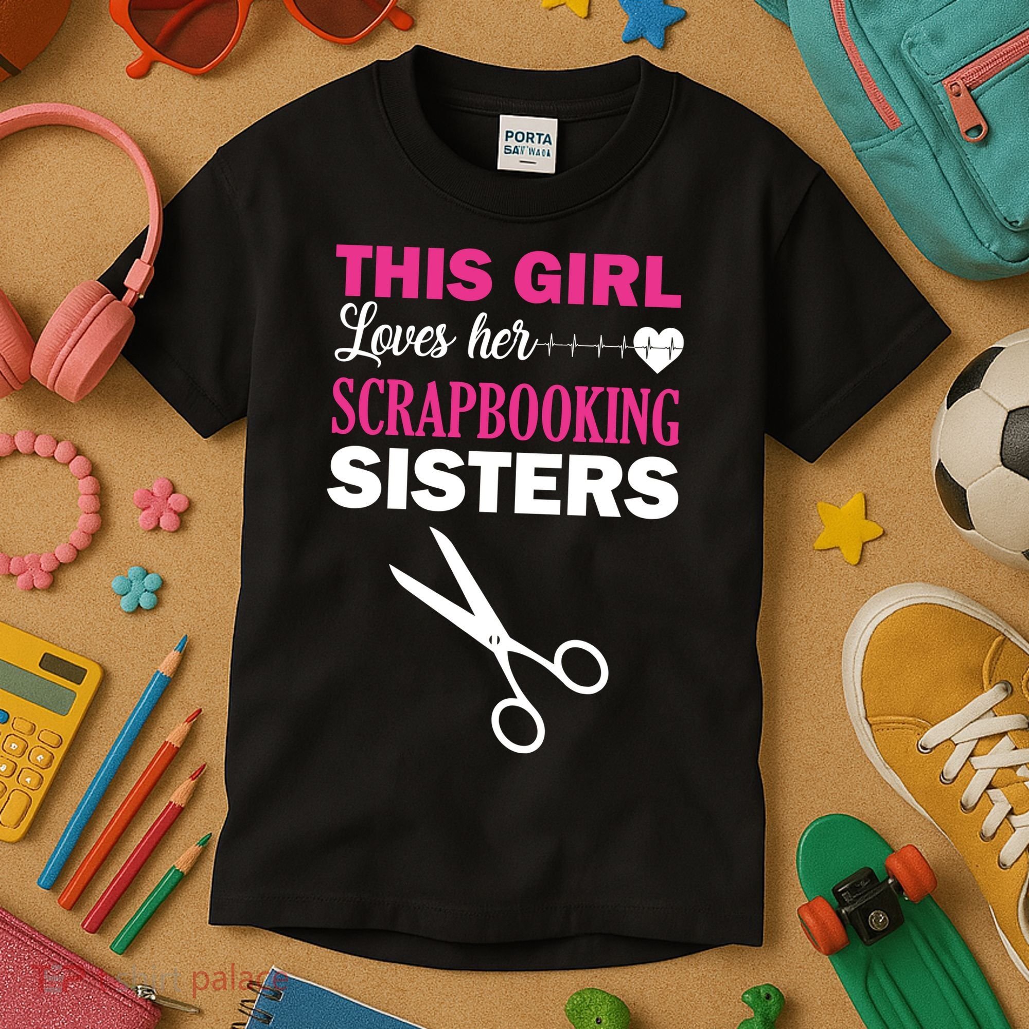 This Girl Loves Her Scrapbooking Sisters Kids T-Shirt