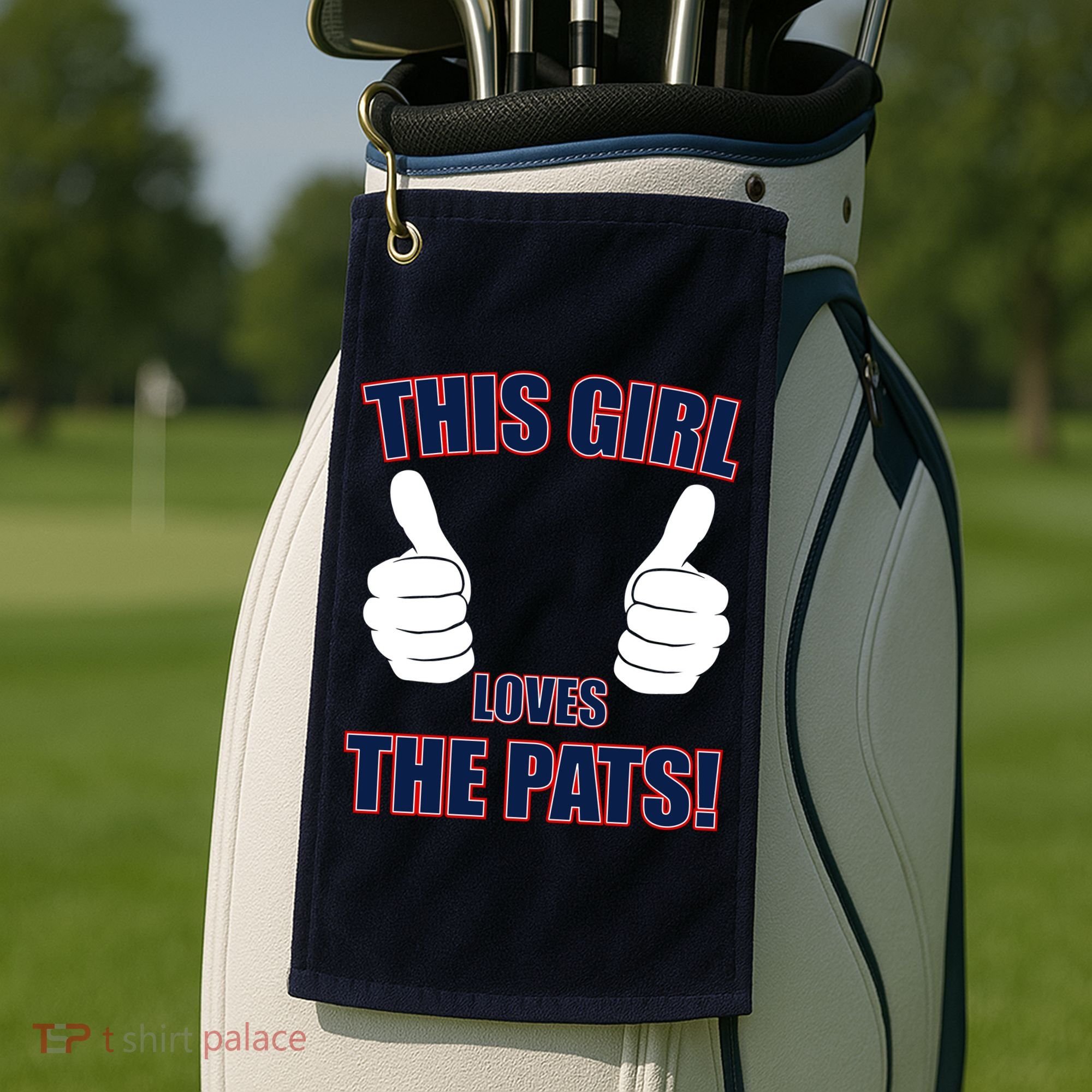 This Girl Loves The Pats Golf Towel