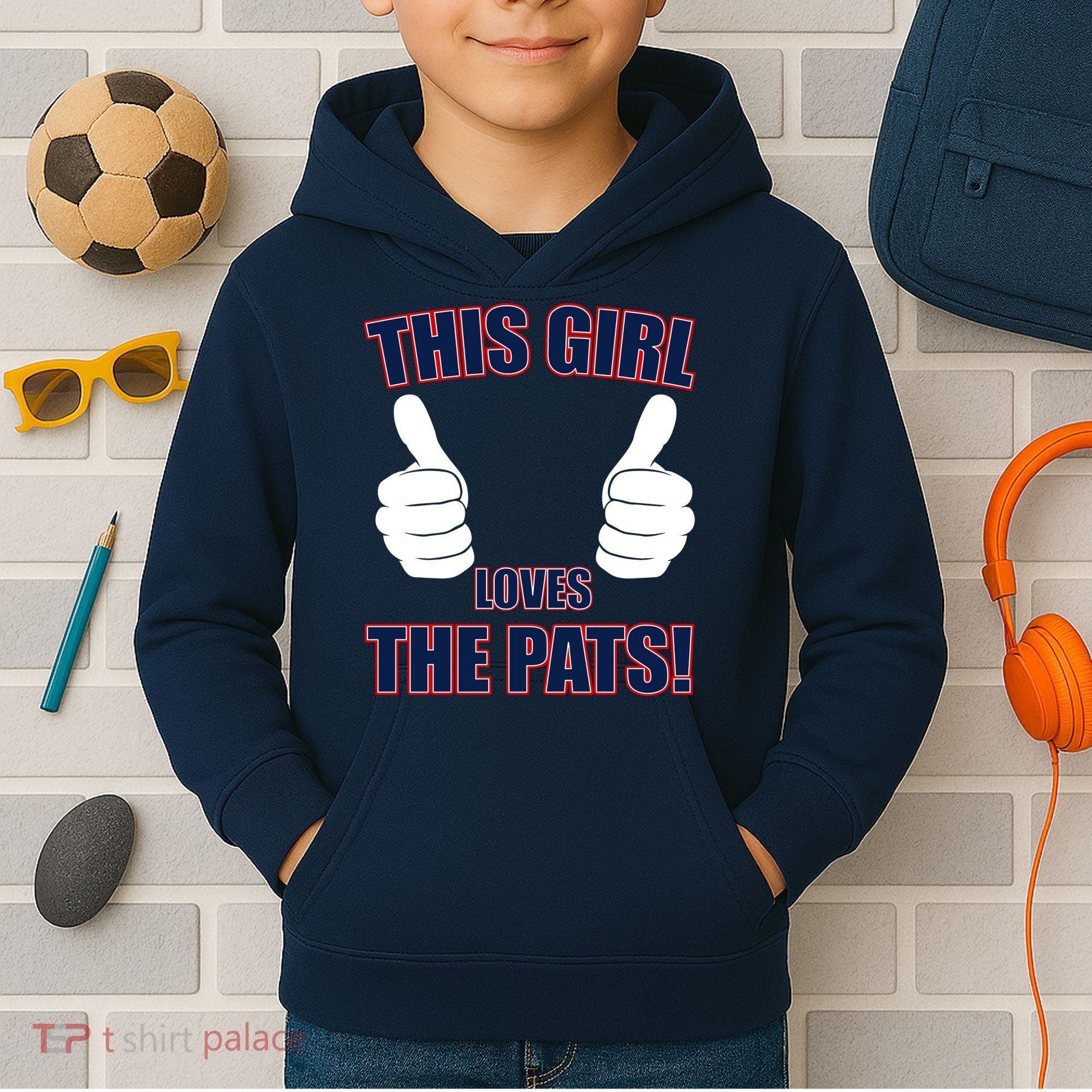 This Girl Loves The Pats Kids Hoodie