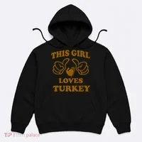 This Girl Loves Turkey Hoodie thumb 0