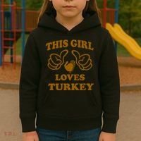 This Girl Loves Turkey Kids Hoodie thumb 3