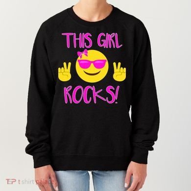 This Girl Rocks Funny Emoji Women's Sweatshirt