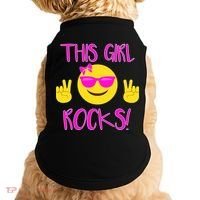 This Girl Rocks Funny Emoji Doggie Tank thumb 0