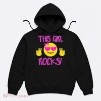 This Girl Rocks Funny Emoji Hoodie thumb 0