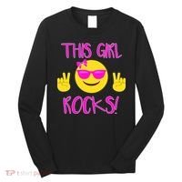 This Girl Rocks Funny Emoji Long Sleeve Shirt thumb 0