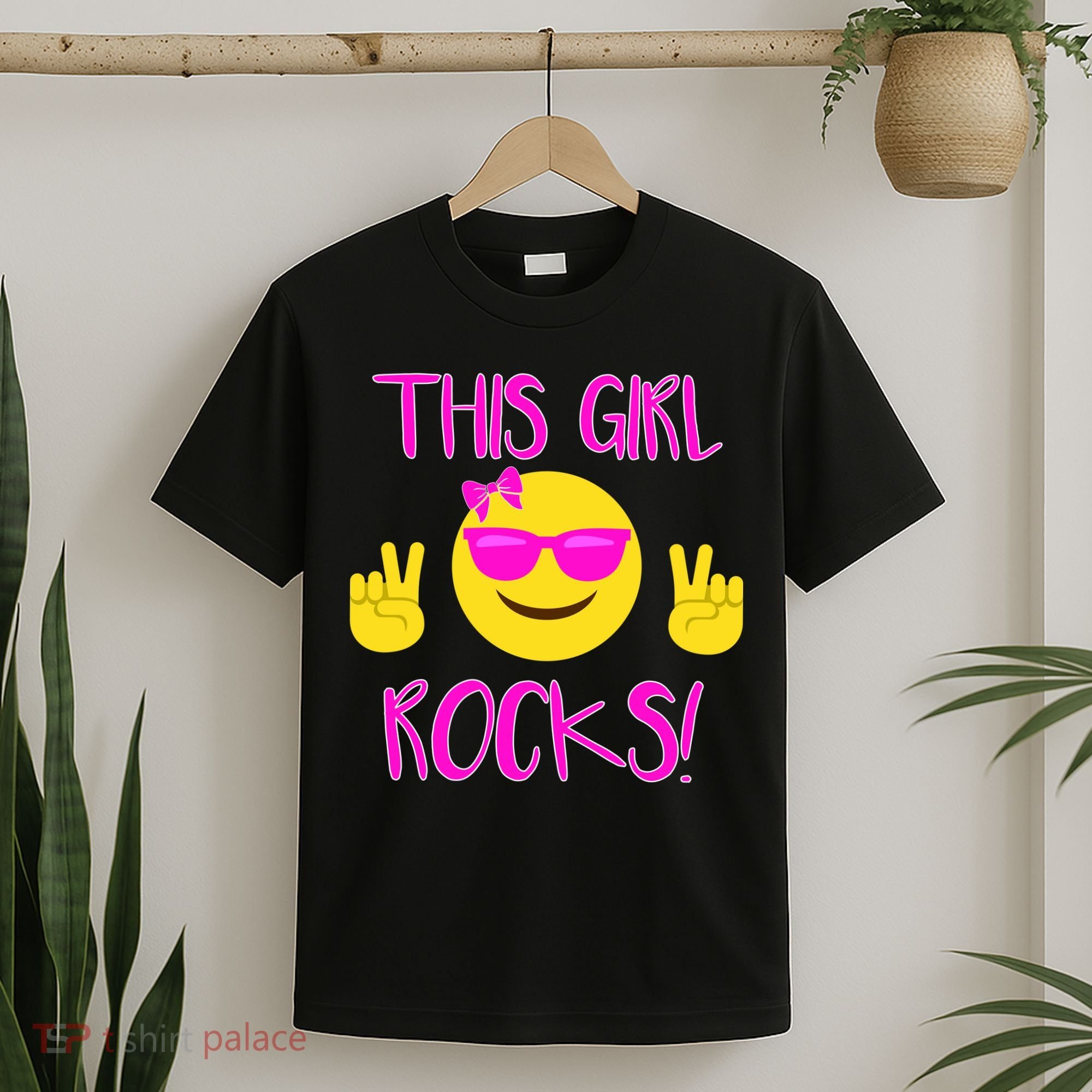 This Girl Rocks Funny Emoji T-Shirt