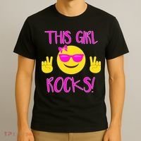 This Girl Rocks Funny Emoji T-Shirt thumb 3