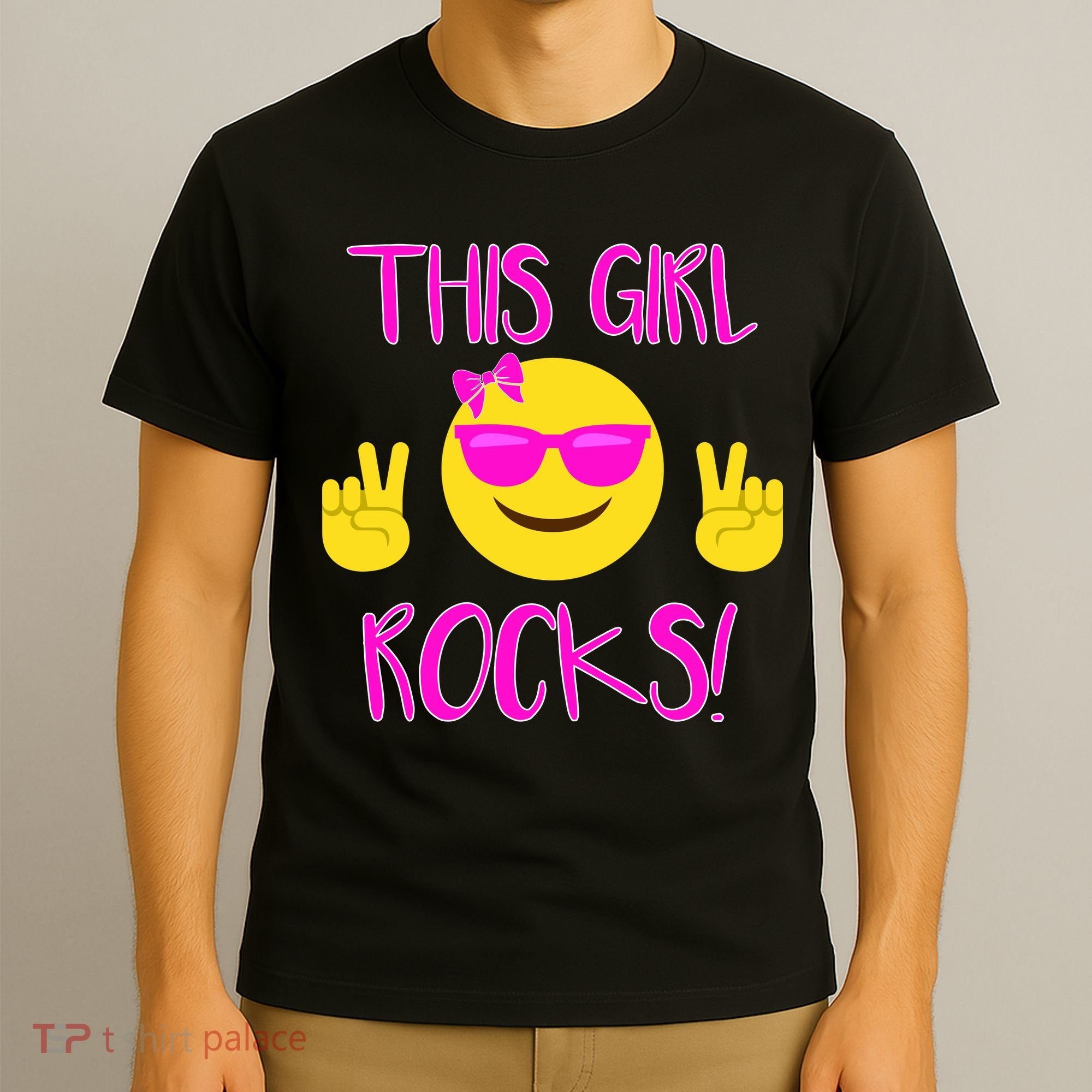 This Girl Rocks Funny Emoji T-Shirt