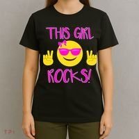 This Girl Rocks Funny Emoji T-Shirt thumb 4