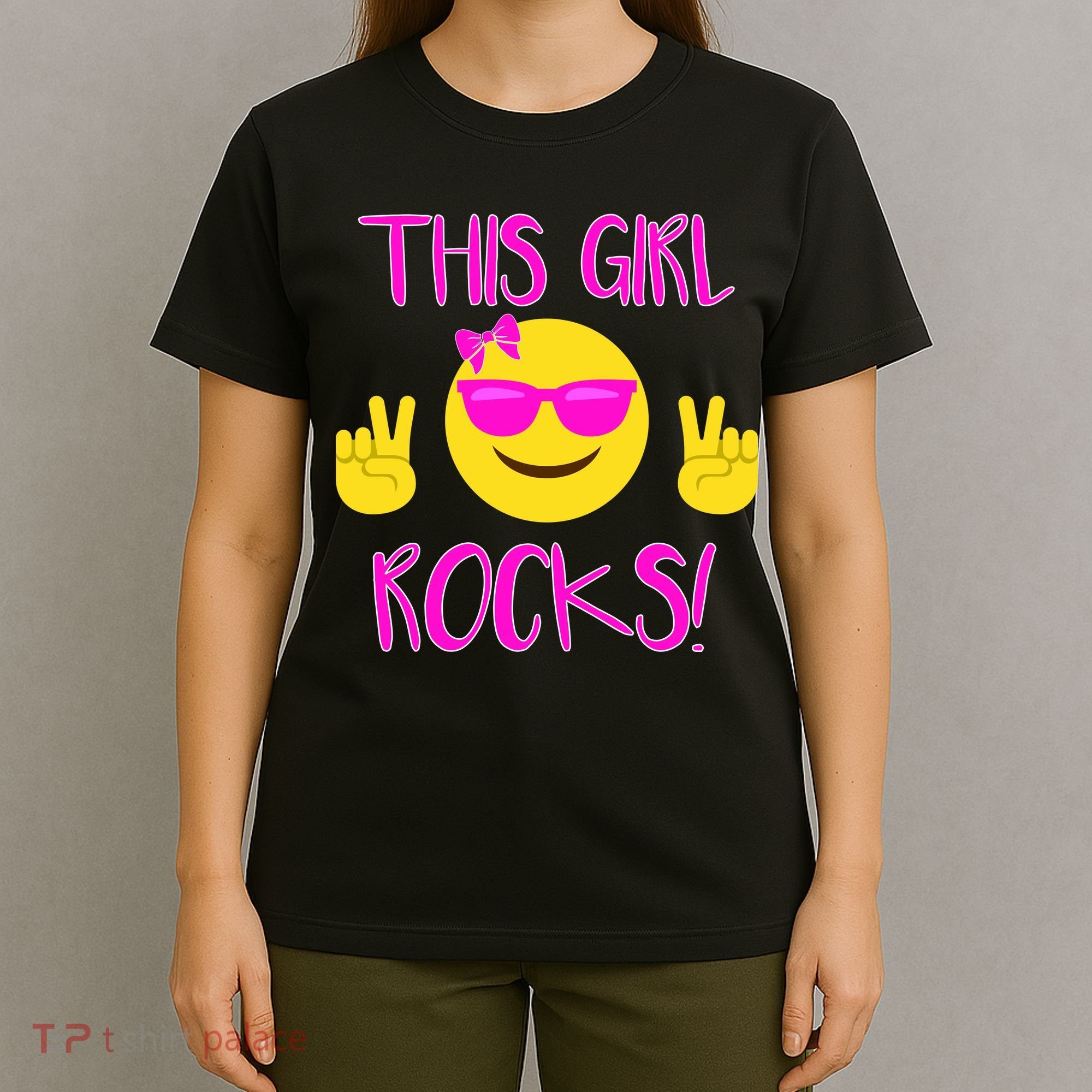 This Girl Rocks Funny Emoji T-Shirt