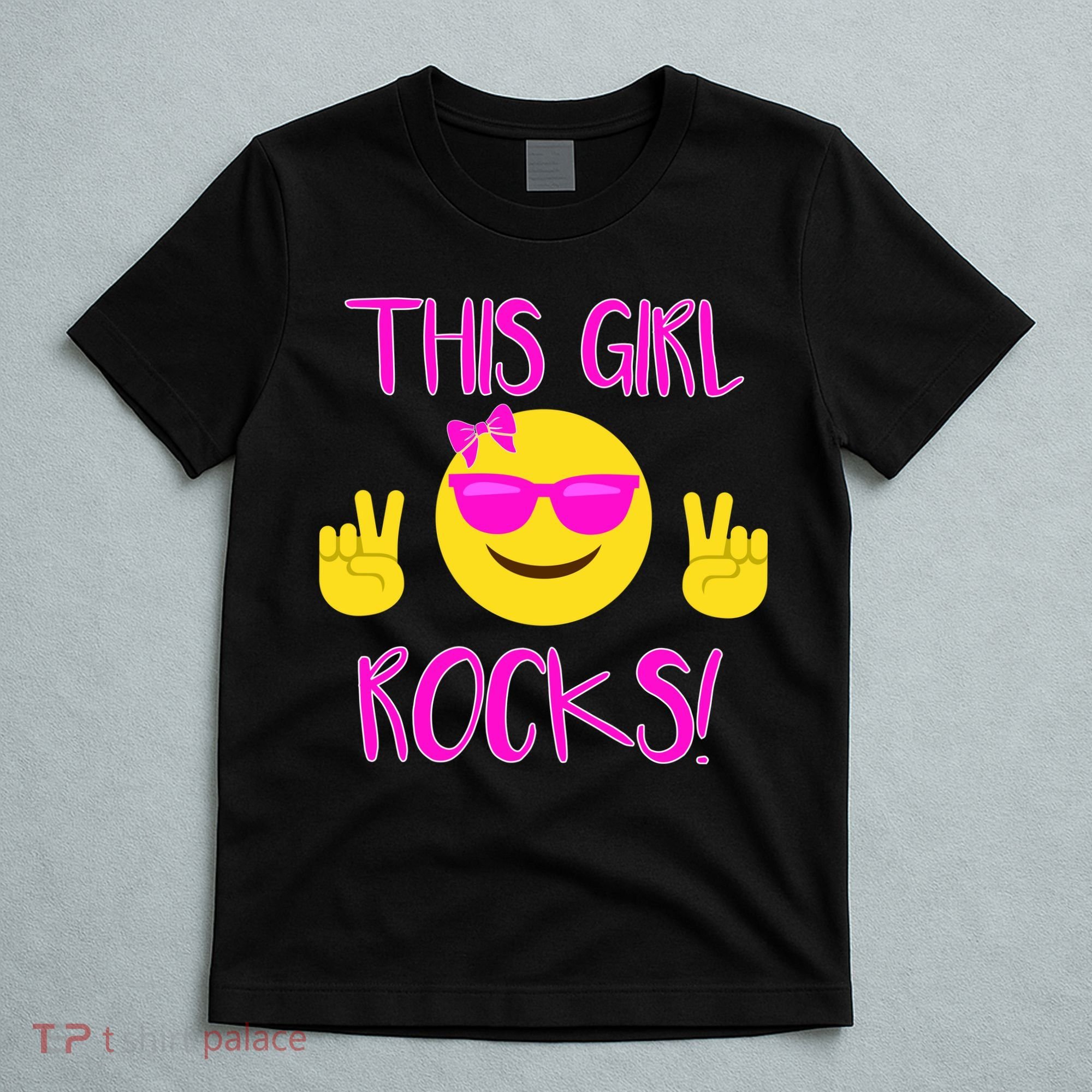 This Girl Rocks Funny Emoji T-Shirt