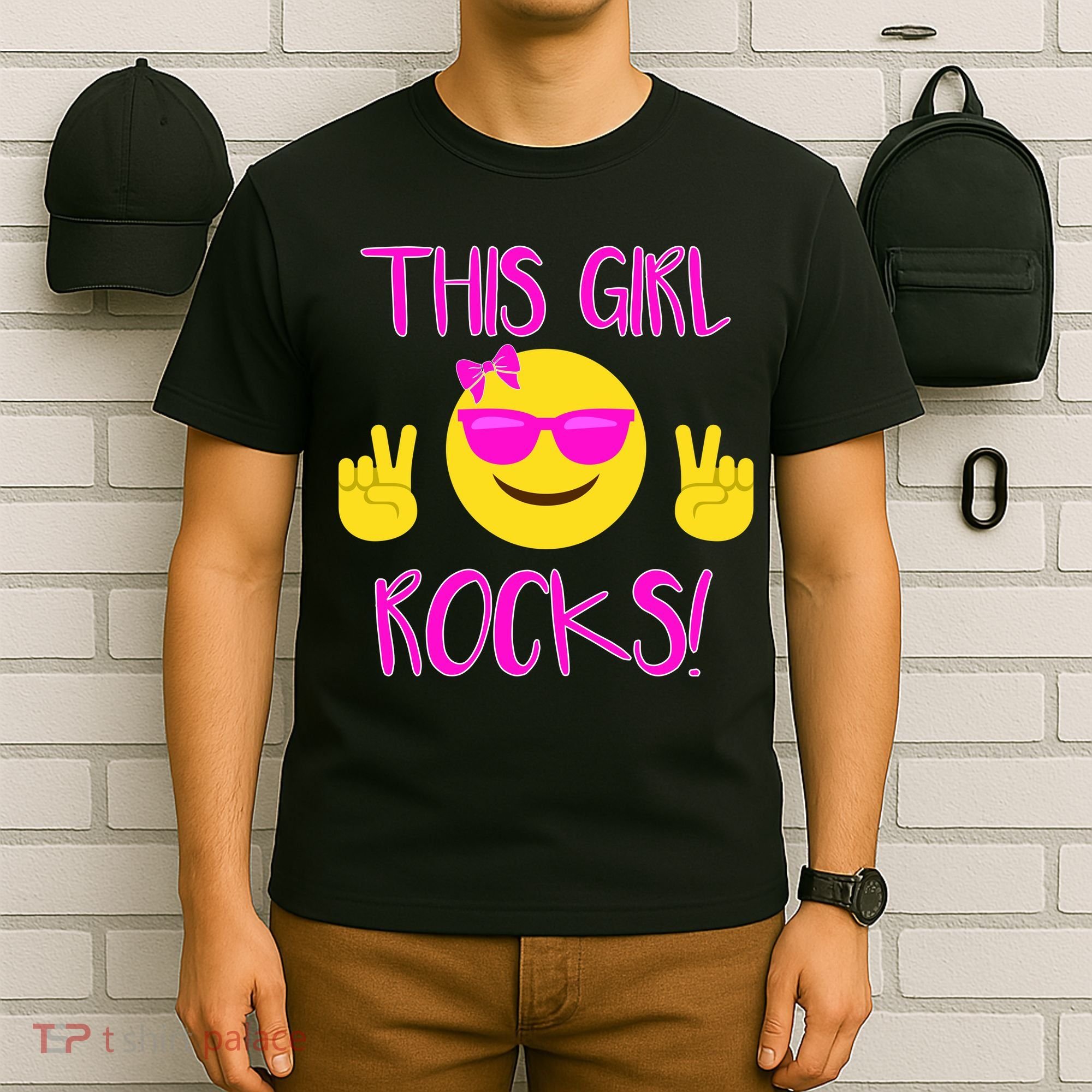 This Girl Rocks Funny Emoji T-Shirt