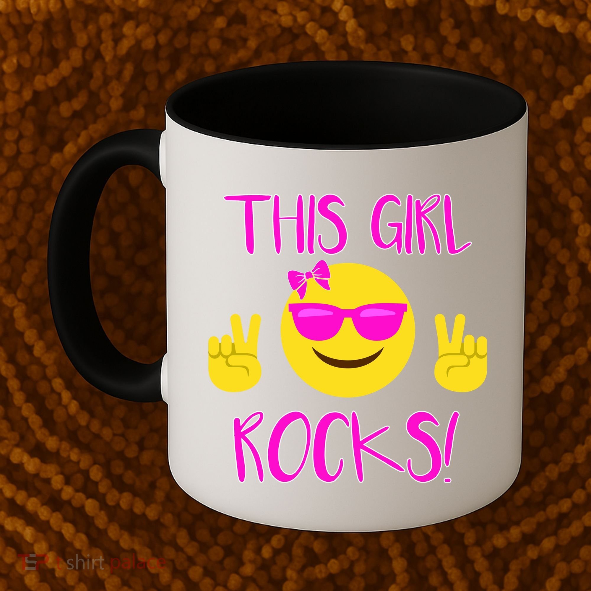 This Girl Rocks Funny Emoji Coffee Mug