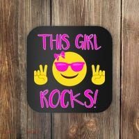 This Girl Rocks Funny Emoji Coaster thumb 0