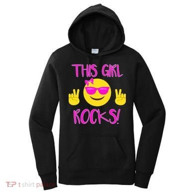 This Girl Rocks Funny Emoji Women's Hoodie