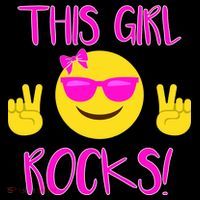 This Girl Rocks Funny Emoji Women's Hoodie thumb 2