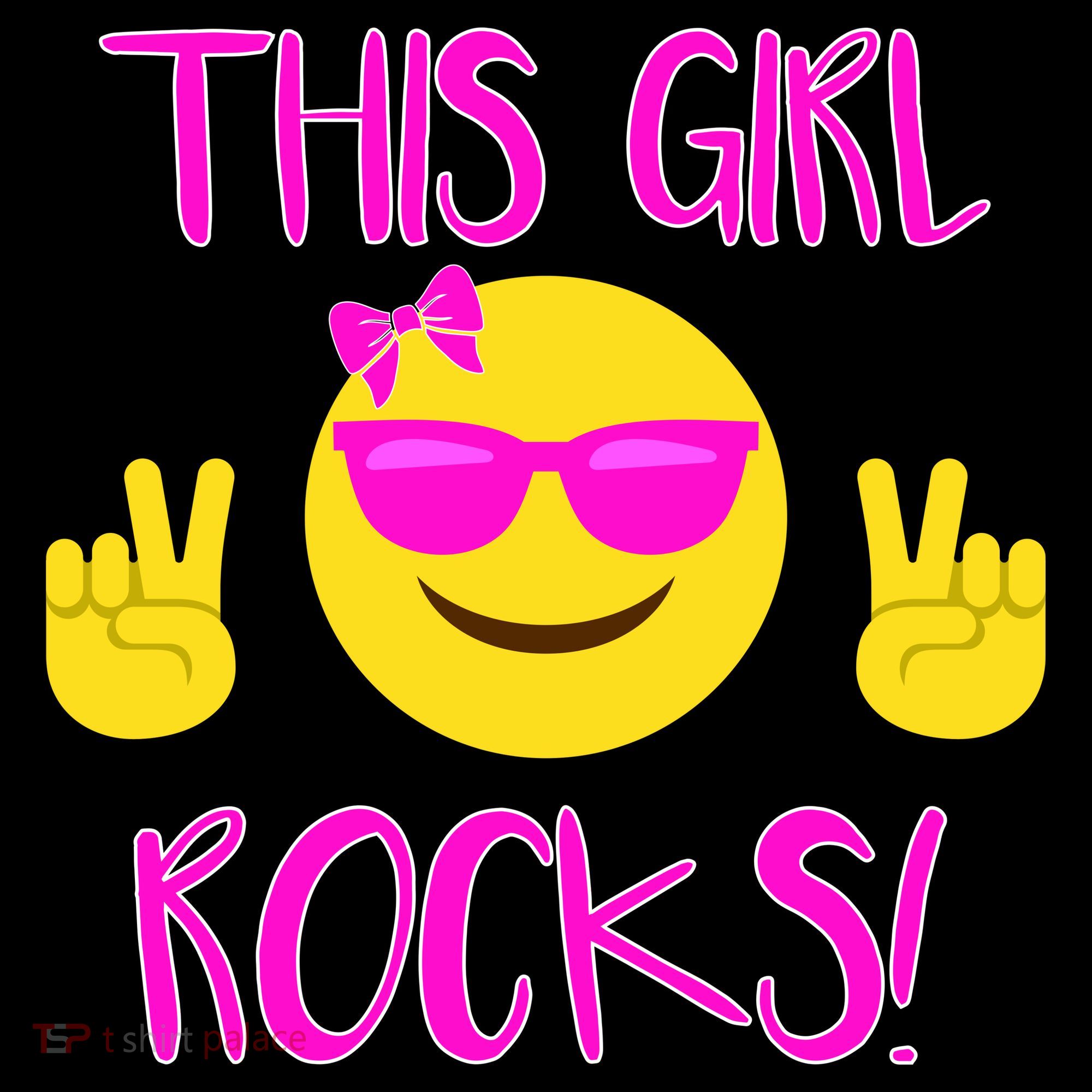 This Girl Rocks Funny Emoji Women's Hoodie