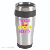 This Girl Rocks Funny Emoji 16oz Travel Tumbler thumb 0