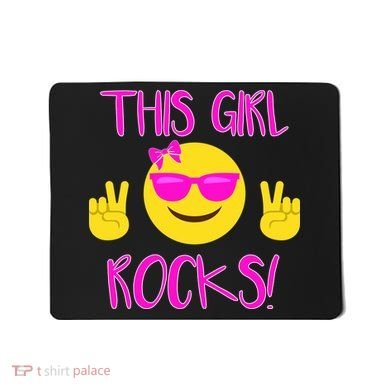 This Girl Rocks Funny Emoji Mousepad