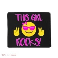 This Girl Rocks Funny Emoji Mousepad thumb 0