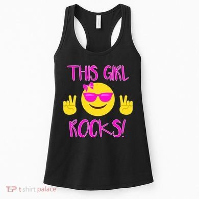 This Girl Rocks Funny Emoji Women's Tank Top