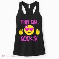 This Girl Rocks Funny Emoji Women's Tank Top thumb 0