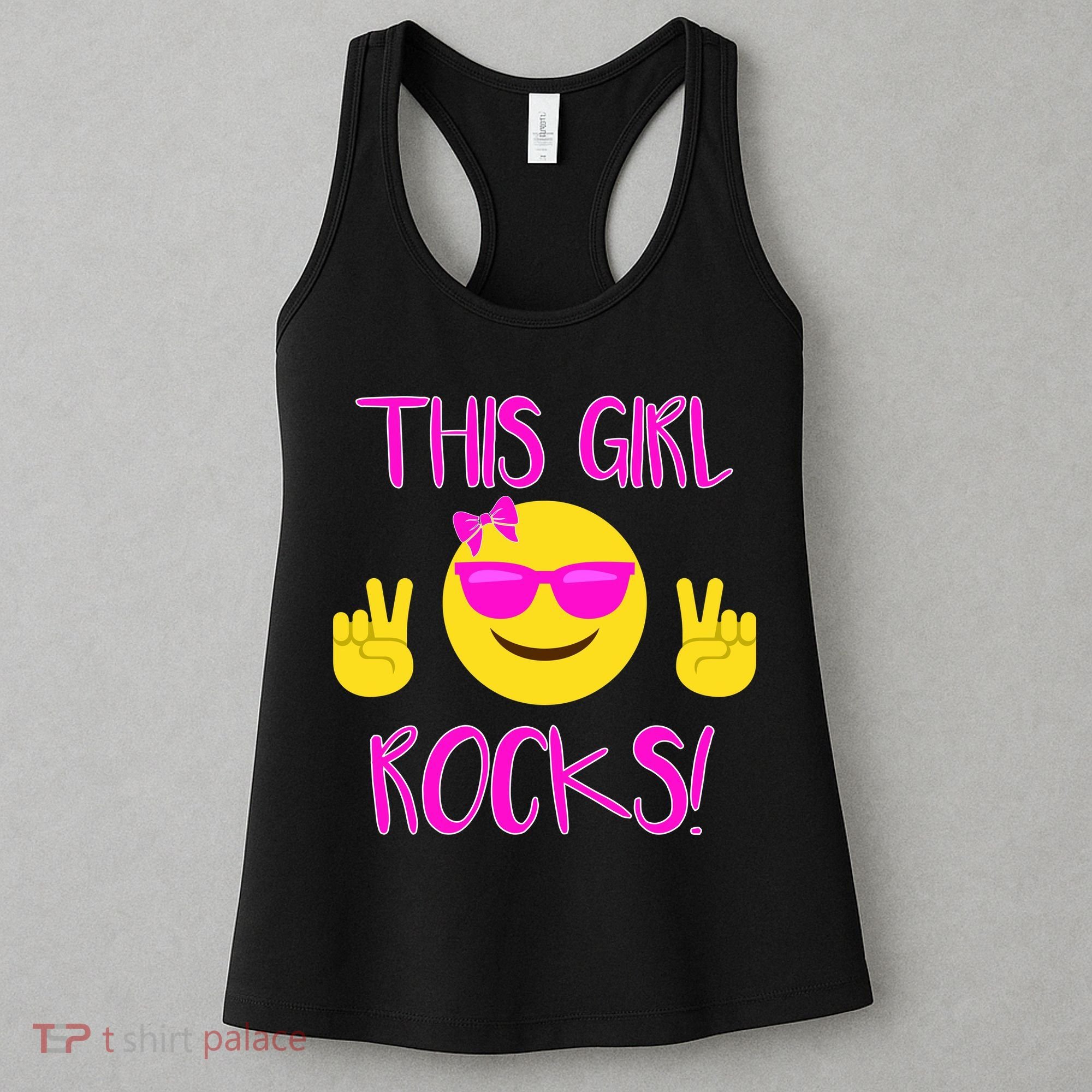 This Girl Rocks Funny Emoji Women's Tank Top