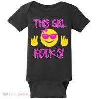 This Girl Rocks Funny Emoji Baby Bodysuit thumb 0