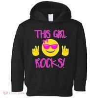 This Girl Rocks Funny Emoji Toddler Hoodie thumb 0