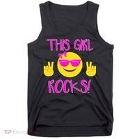 This Girl Rocks Funny Emoji Tank Top thumb 0