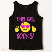 This Girl Rocks Funny Emoji Tank Top thumb 2