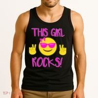 This Girl Rocks Funny Emoji Tank Top thumb 3