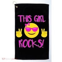 This Girl Rocks Funny Emoji Golf Towel thumb 0