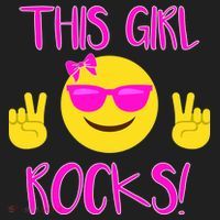 This Girl Rocks Funny Emoji Golf Towel thumb 3