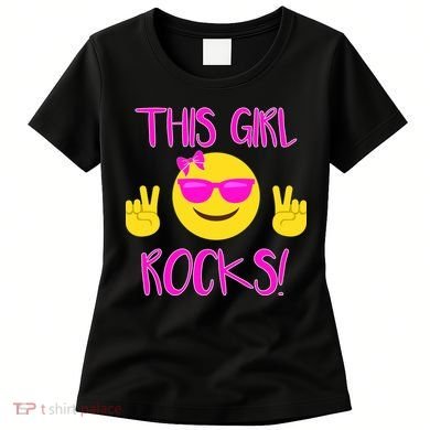 This Girl Rocks Funny Emoji Women's T-Shirt