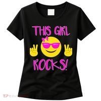 This Girl Rocks Funny Emoji Women's T-Shirt thumb 0