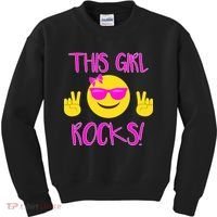 This Girl Rocks Funny Emoji Kids Sweatshirt thumb 0
