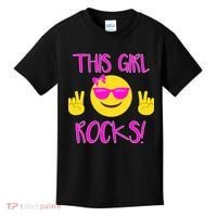This Girl Rocks Funny Emoji Kids T-Shirt thumb 0