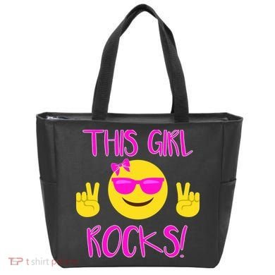 This Girl Rocks Funny Emoji Tote Bag