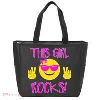This Girl Rocks Funny Emoji Tote Bag thumb 0
