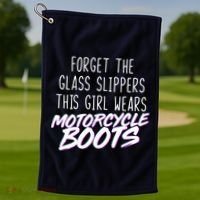 This Girl Wears Motorcycle Boots Golf Towel thumb 1