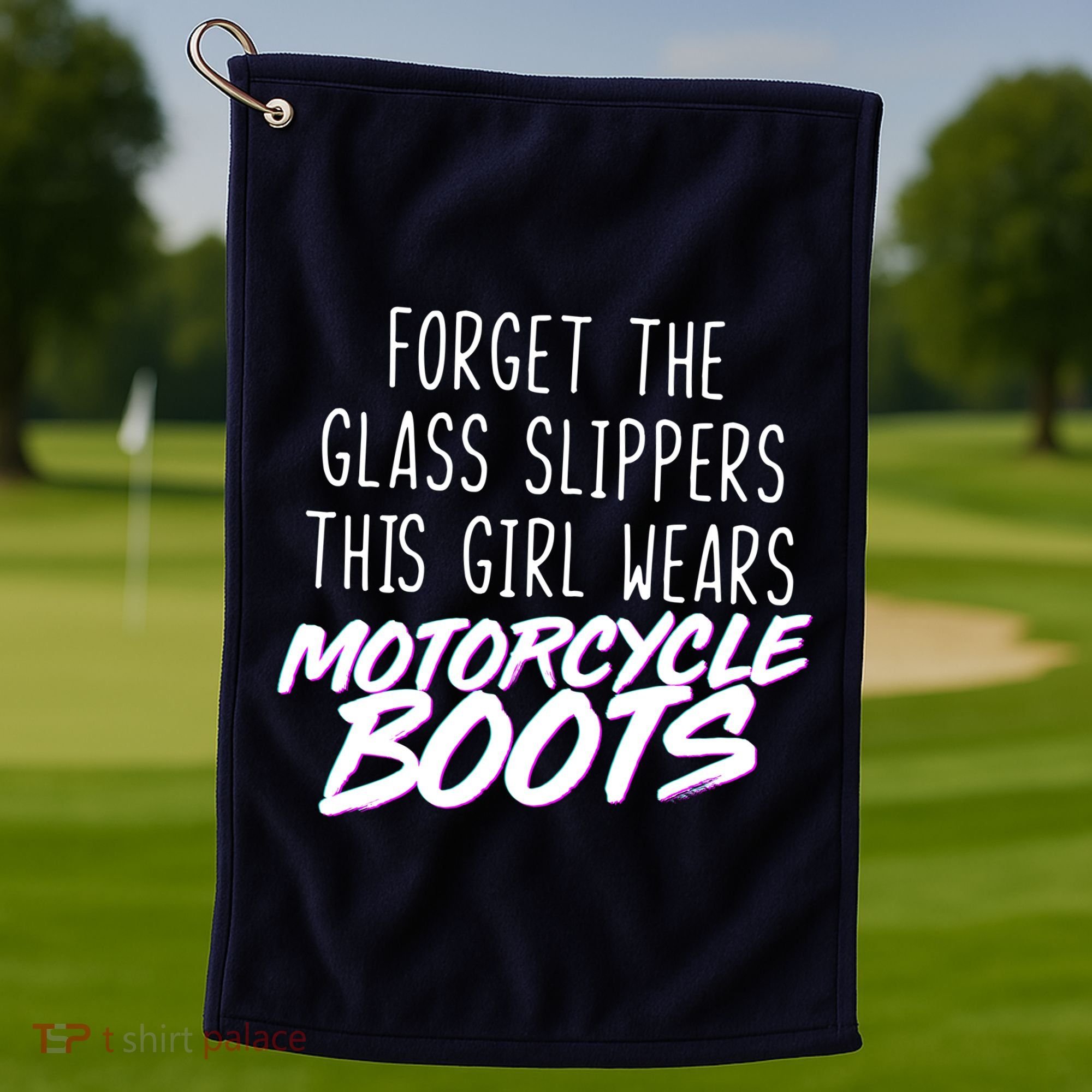 This Girl Wears Motorcycle Boots Golf Towel