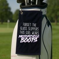 This Girl Wears Motorcycle Boots Golf Towel thumb 2