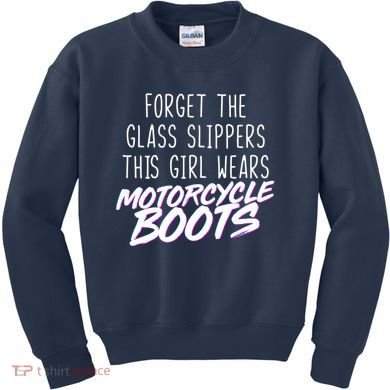 This Girl Wears Motorcycle Boots Kids Sweatshirt