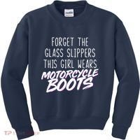 This Girl Wears Motorcycle Boots Kids Sweatshirt thumb 0